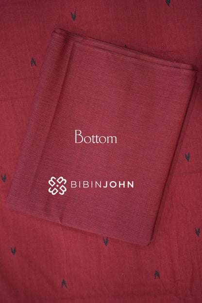 Cotton Unstitched Salwar Suit Material Deep Maroon BOTTOM