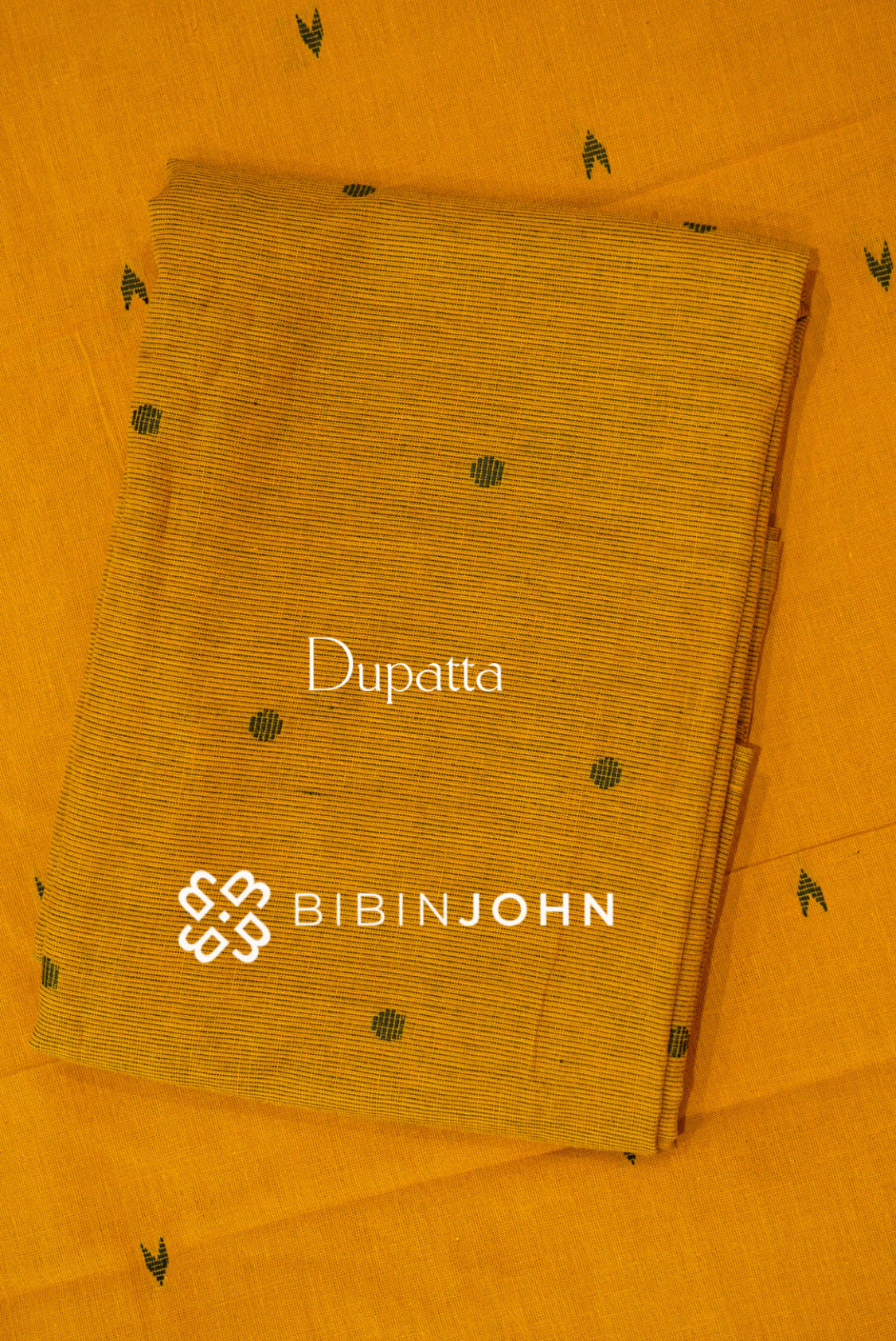 Cotton Unstitched Salwar Suit Material Warm Mustard Yellow  DUPATTA
