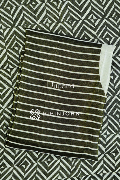 Printed Tissue Unstitched Salwar Suit Material Black dupatta