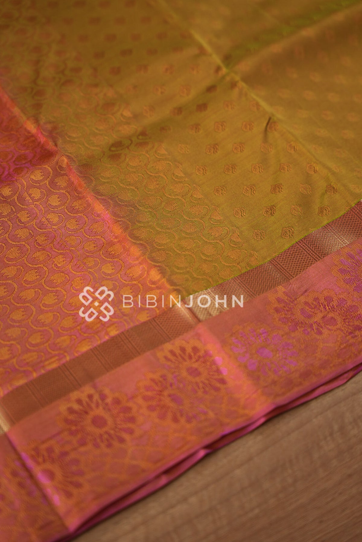 Semi Silk Saree For Women Mehendi Green PALLU