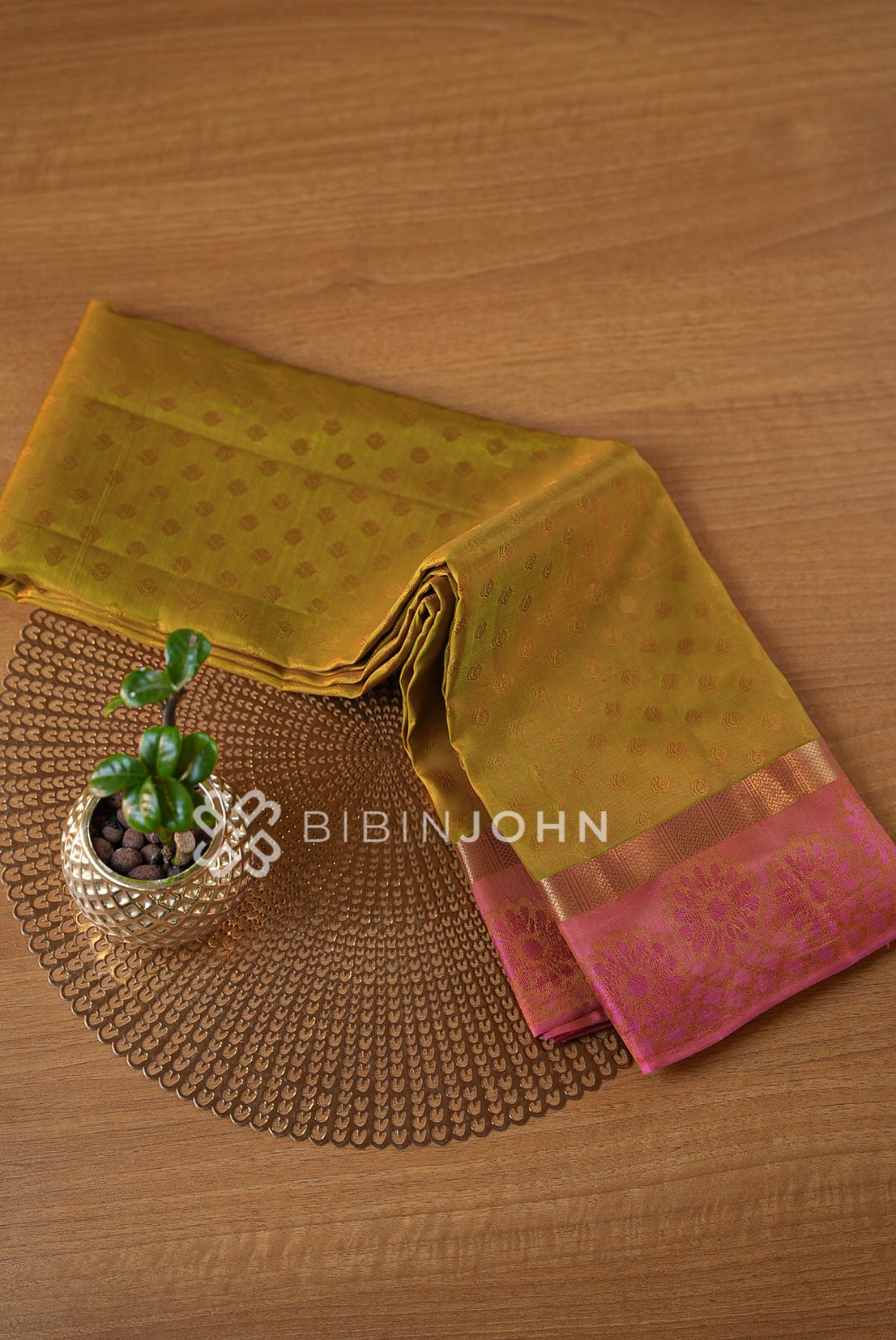 Semi Silk Saree For Women Mehendi Green