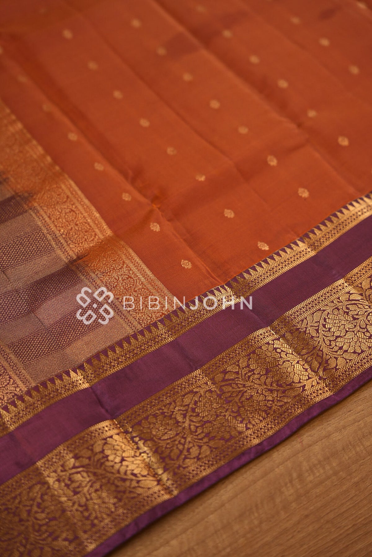 Silk Saree For Women Burnt Orange PALLU