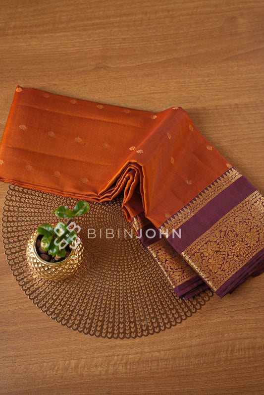 Silk Saree For Women Burnt Orange