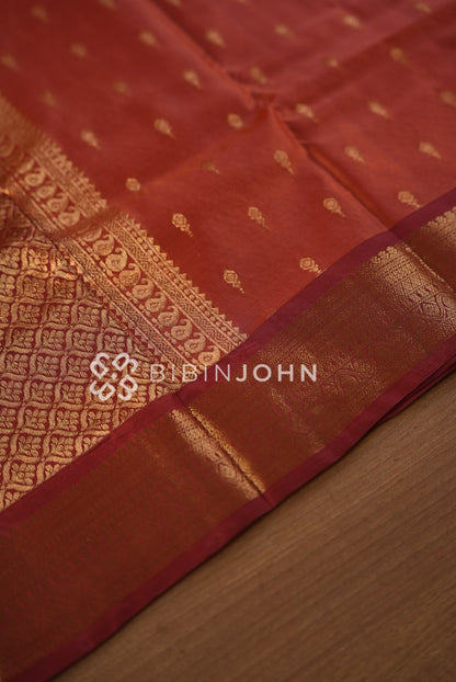 Silk Saree For Women Rust Orange PALLU