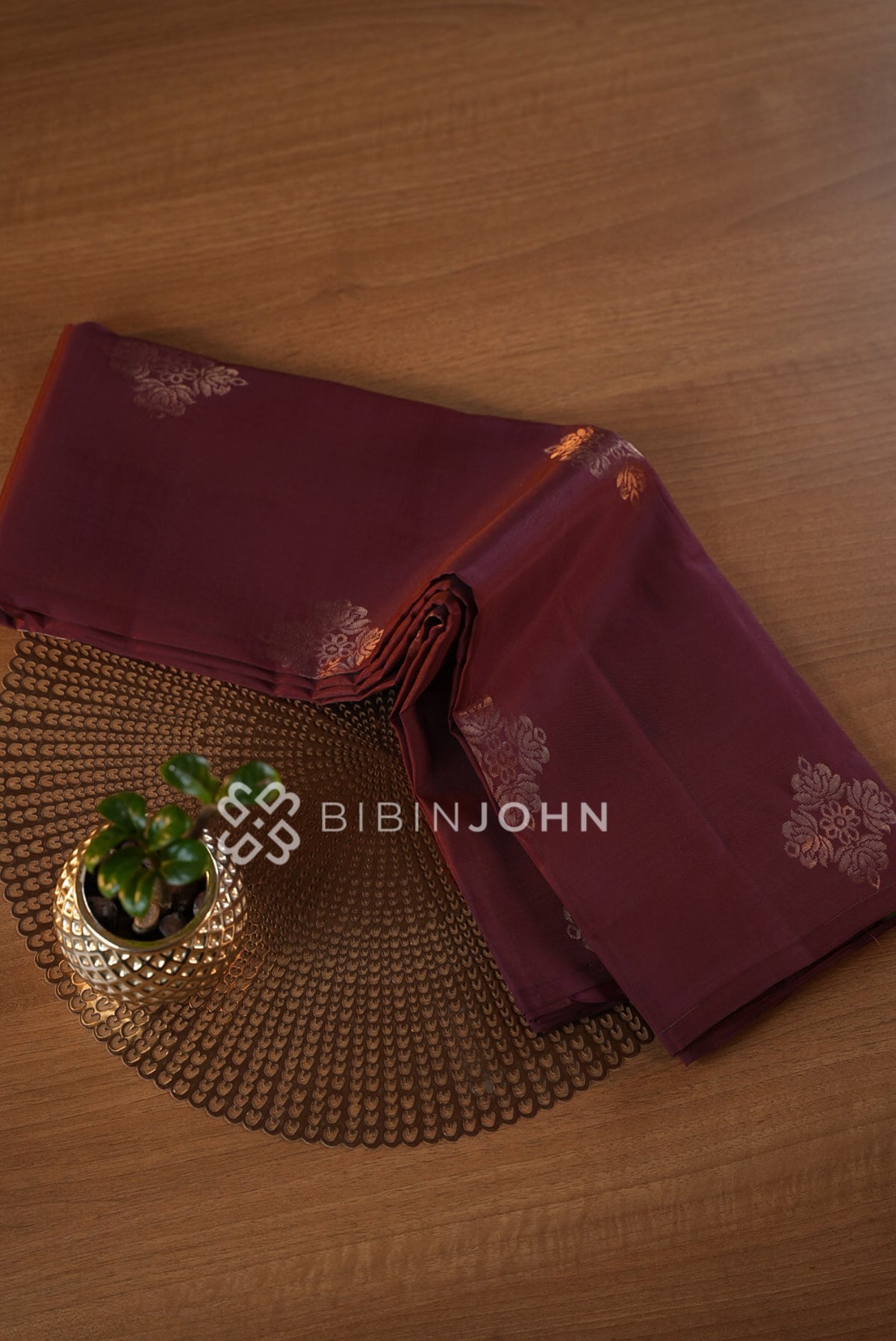 Semi Silk Saree For Women Wine Maroon  