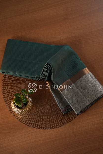 Silk Saree For Women Deep Bottle Green