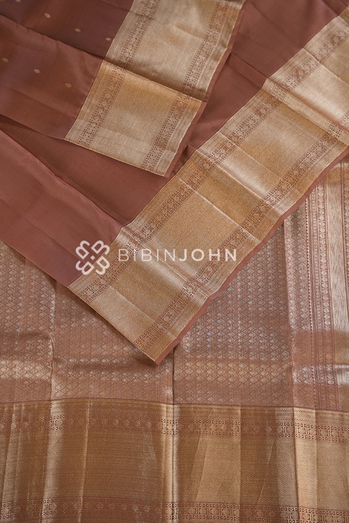 Silk Saree For Women Muted Mauve Brown  CLOSE VIEW