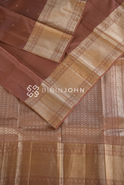 Silk Saree For Women Muted Mauve Brown  CLOSE VIEW