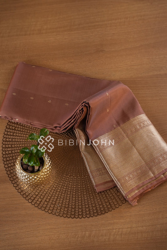 Silk Saree For Women Muted Mauve Brown 