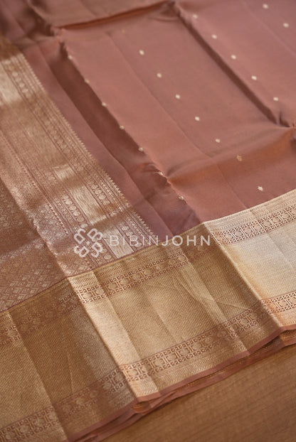 Silk Saree For Women Muted Mauve Brown  PALLU