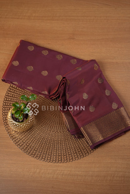 Semi Silk Saree For Women Deep Wine BJ1208