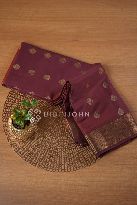 Semi Silk Saree For Women Deep Wine BJ1208
