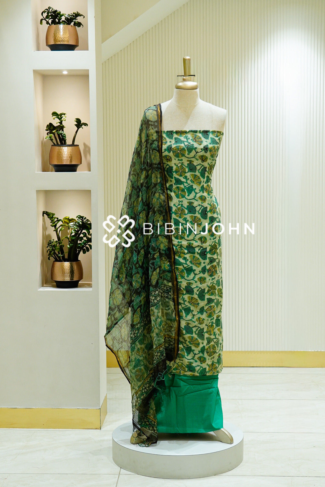 Printed Cotton Unstitched Salwar Suit Material 