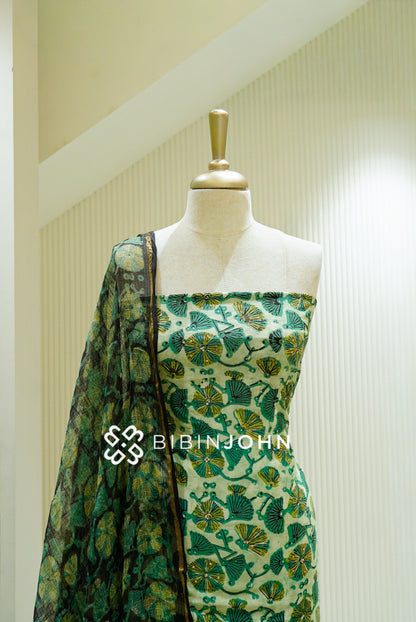 Printed Cotton Unstitched Salwar Suit Material  CLOSE VIEW