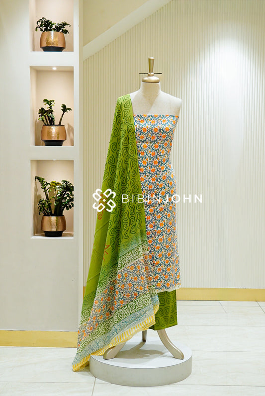 Printed Cotton Unstitched Salwar Suit Material