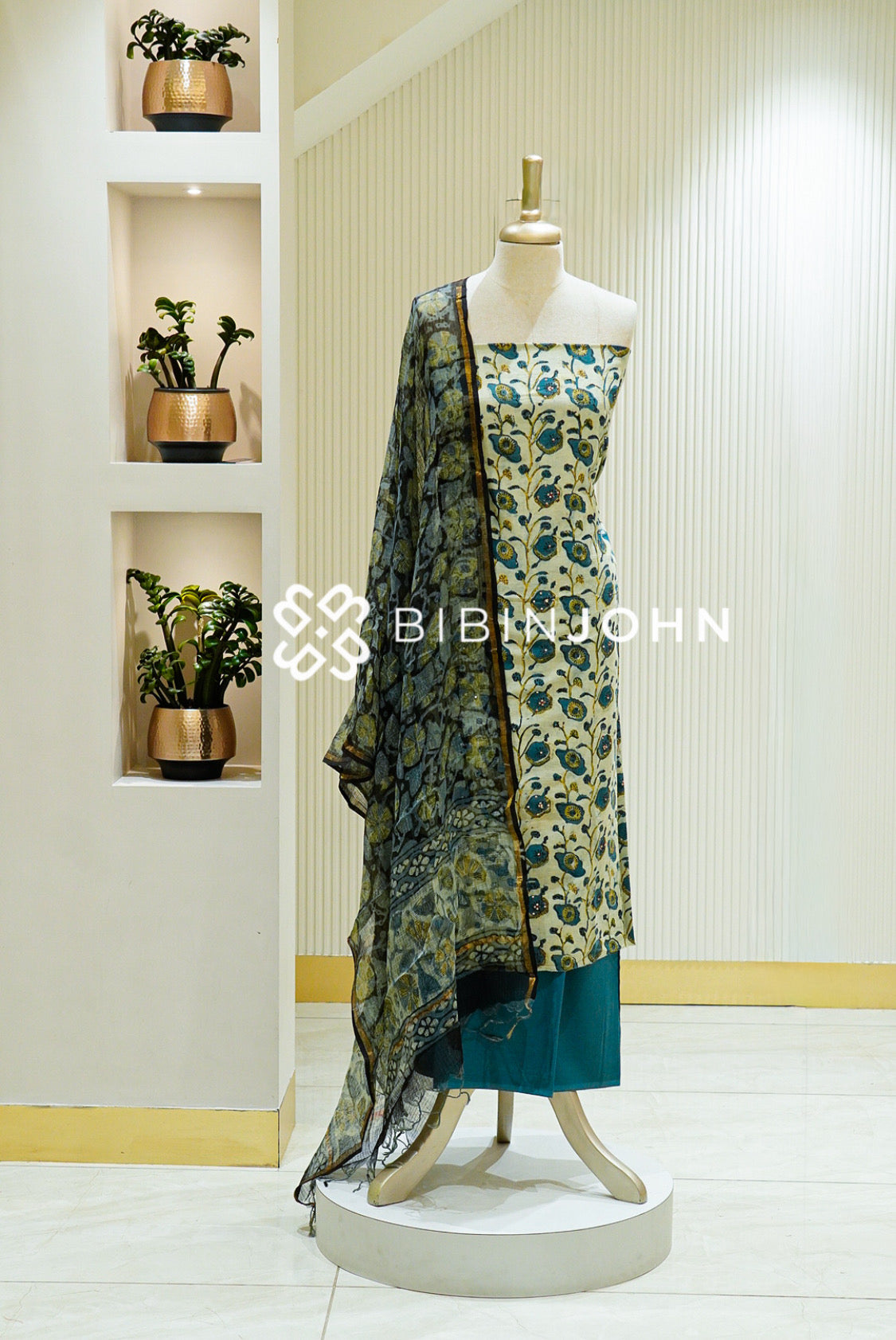 Printed Cotton Unstitched Salwar Suit Material 