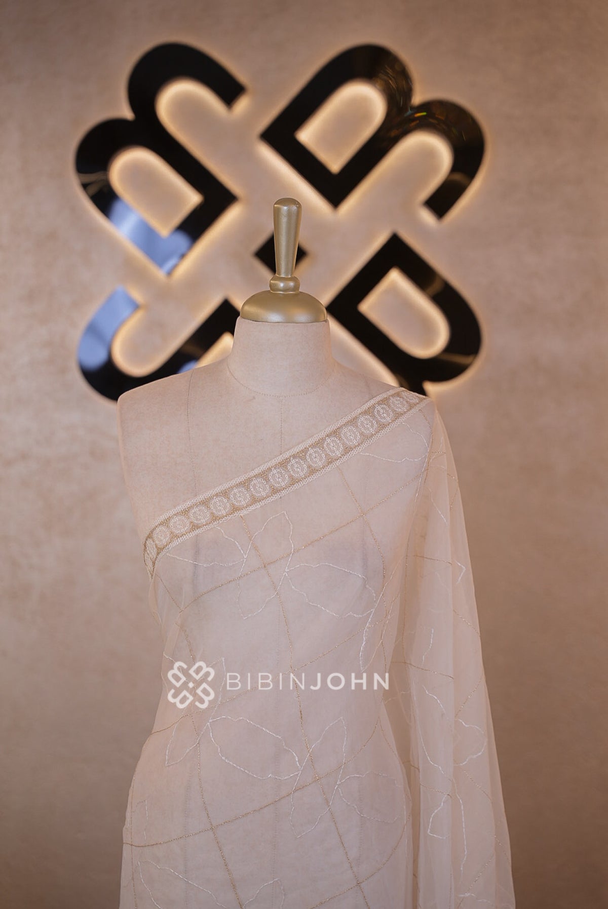 Organza Embroidery Dupatta For Women White CLOSE VIEW
