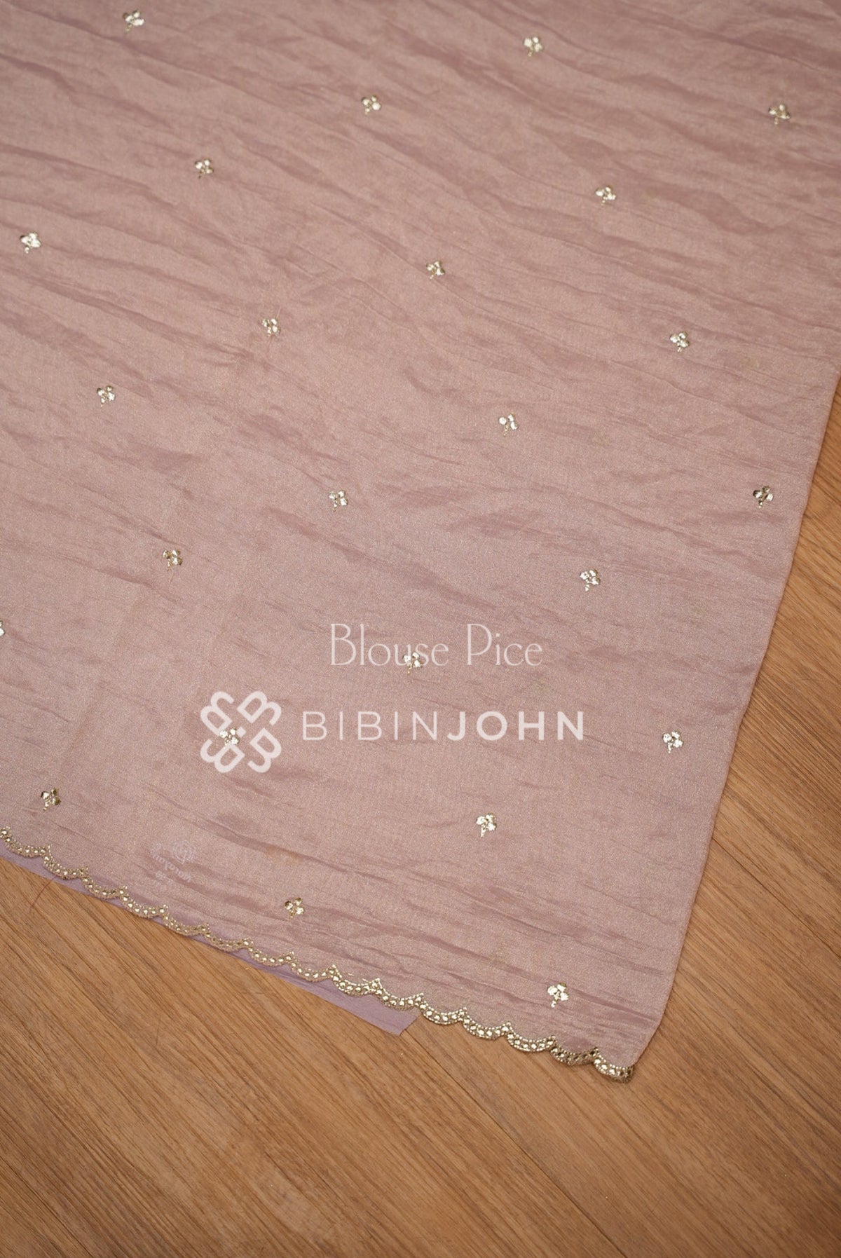 Tissue Organza Embroidery Saree For Women Dusty Mauve BLOUSE PIECE