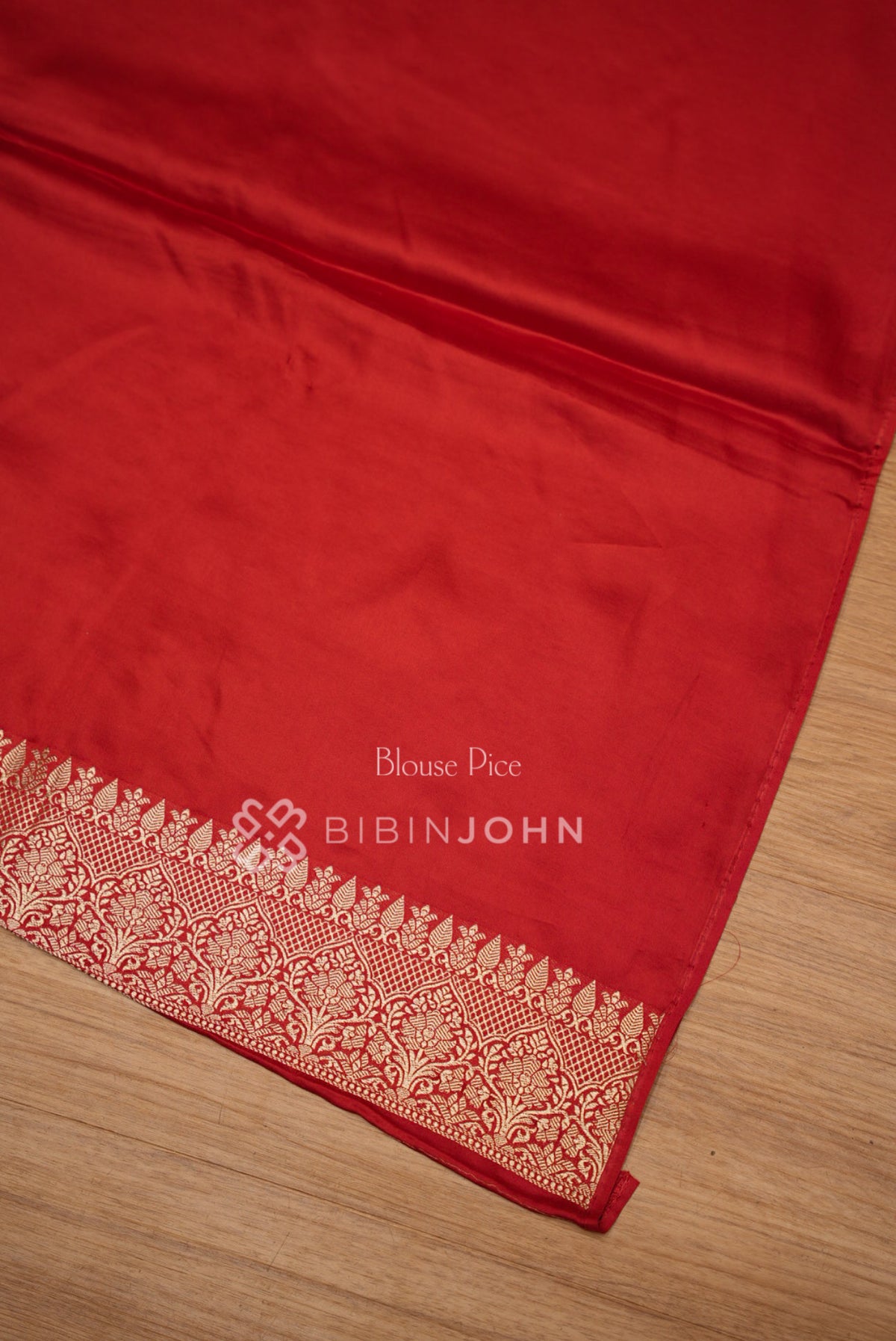Silk Brocade Saree For Women Red BLOUSE PIECE