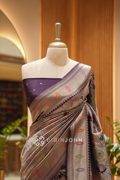 Silk Brocade Saree For Women close view
