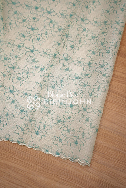 Cotta Embroidery Saree For Women Mint Green BJ1379