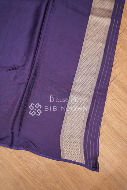 Silk Brocade Saree For Women Deep Purple BJ1384