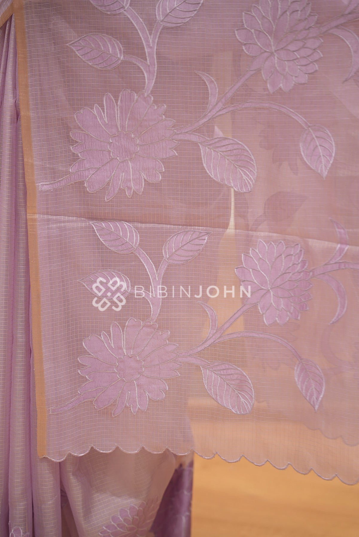 Cotta Embroidery Saree For Women Lavender BJ1386