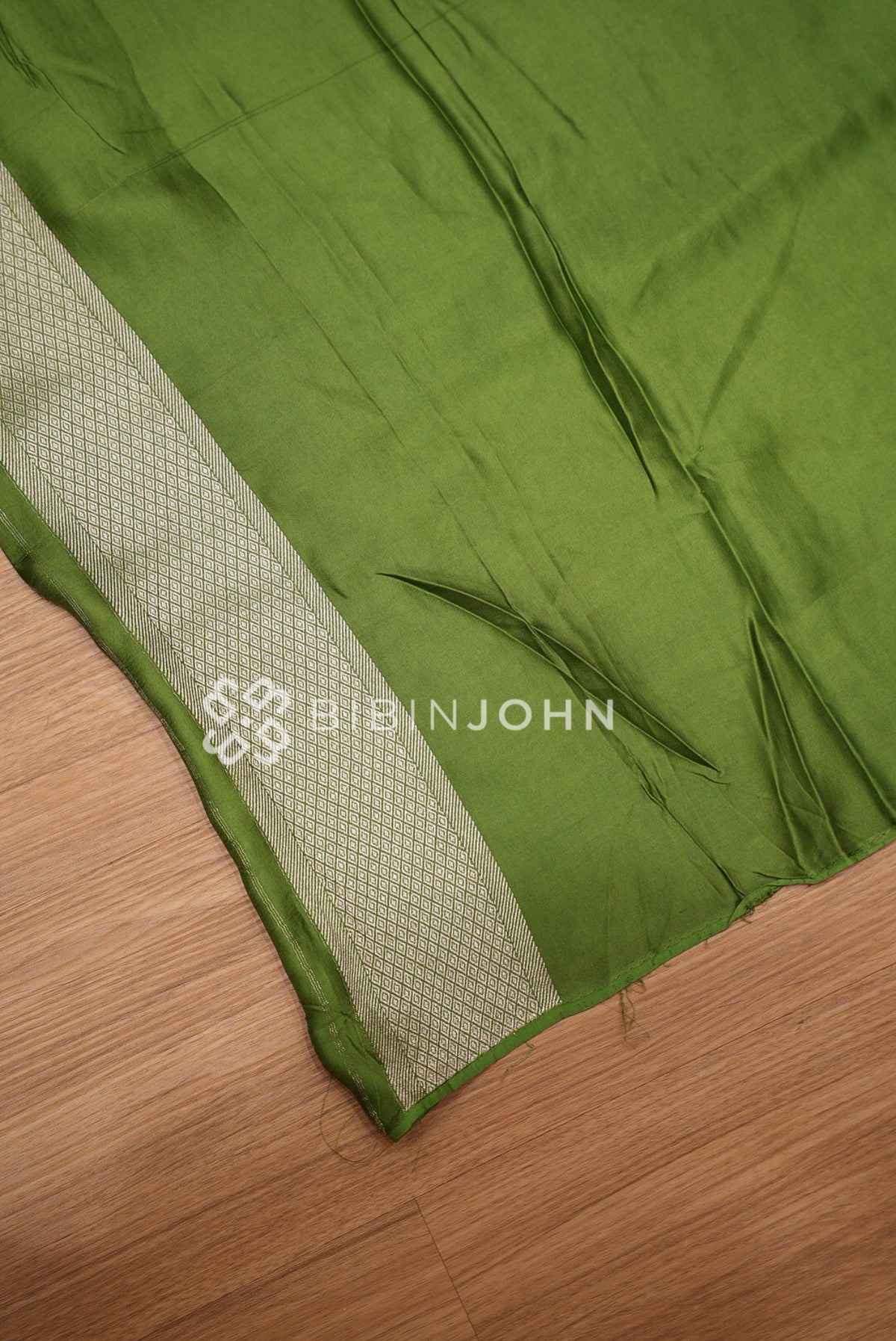 Silk Brocade Saree For Women Olive Green BJ1391