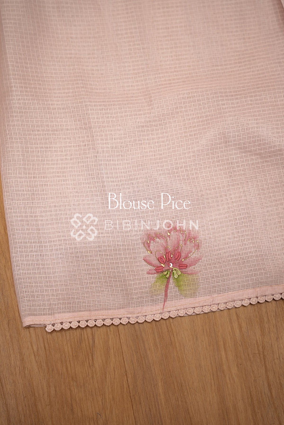 Cotta Embroidery Saree For Women  Blush Peach-Pink BJ1410