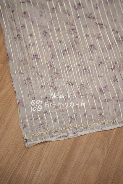 Tissue Organza Saree For Women Ivory  BLOUSE PIECE