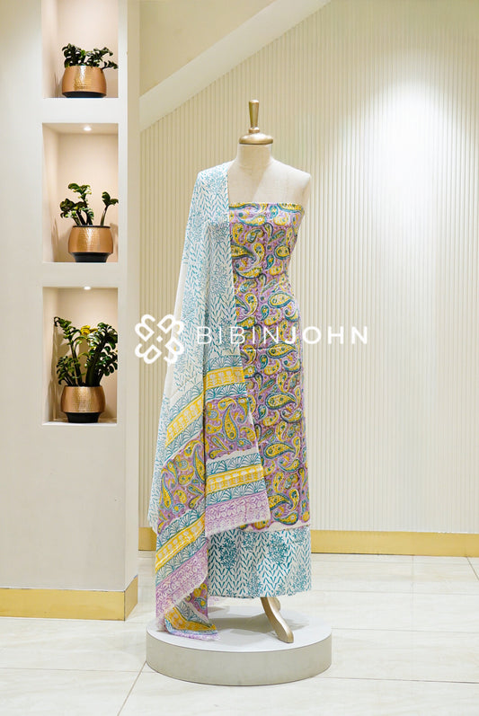 Cotton Kantha Unstitched Salwar Suit Material BJ1539