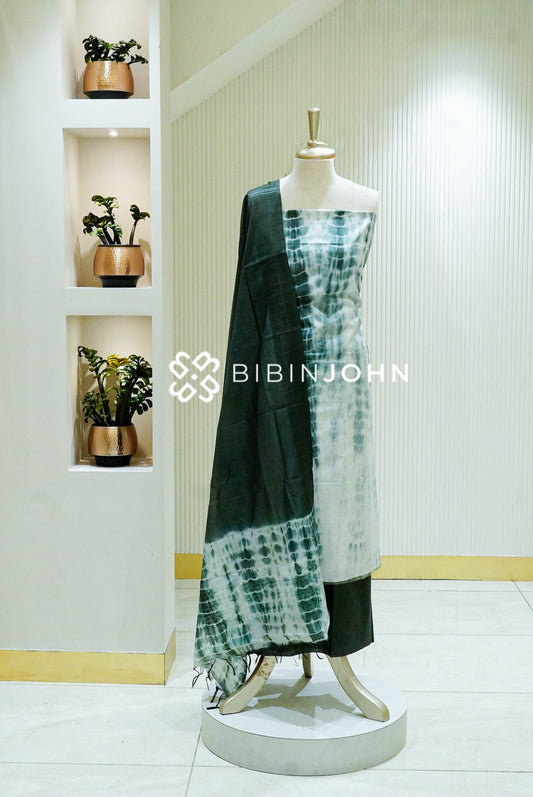 Semi Munga Unstitched Salwar Suit Material  Dark Bottle Green BJ1608