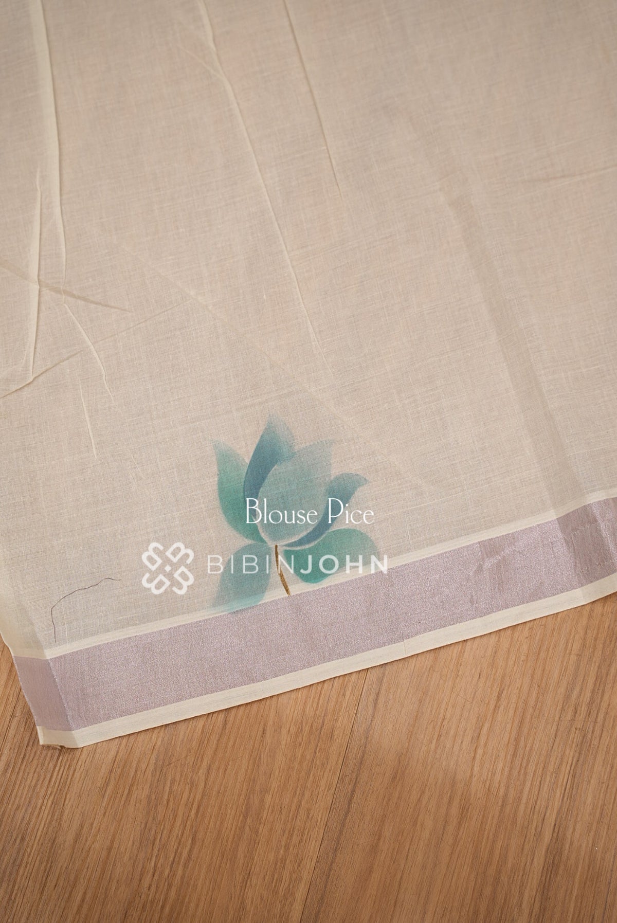 Printed Cotton Saree For Women Ivory Cream BJ1622