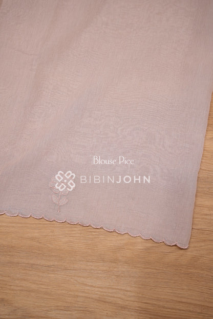 Organza Embroidery Saree For Women Ivory White With Blush Pink BJ1640