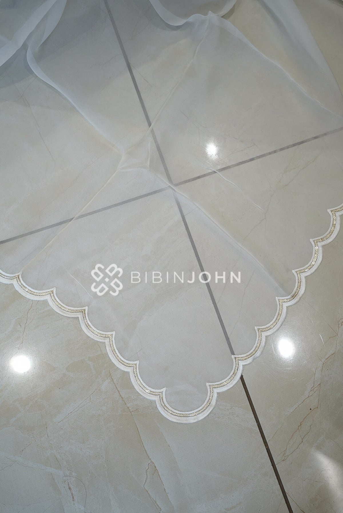 Organza Embroidery Dupatta For Women White BJ1733