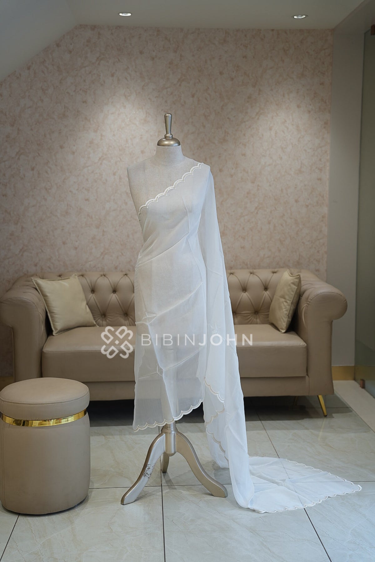 Organza Embroidery Dupatta For Women White BJ1733
