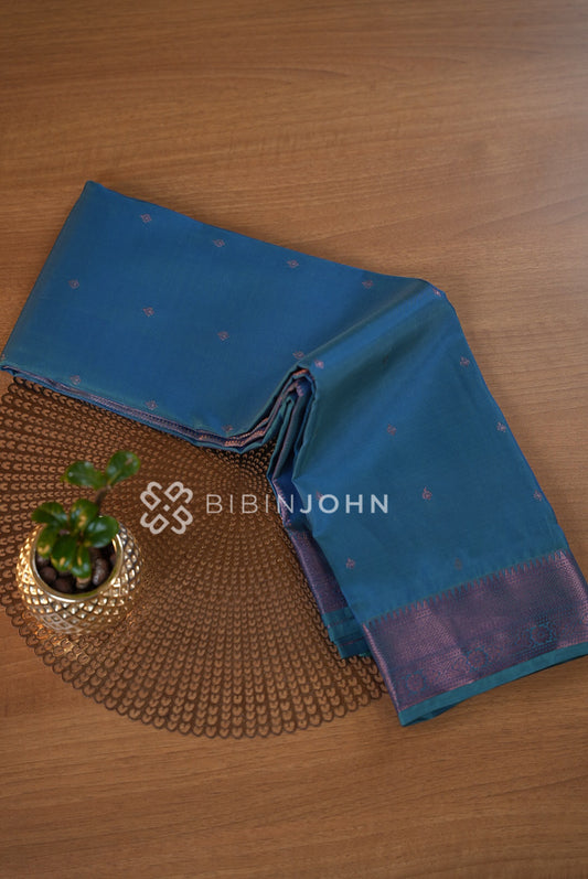 Silk Saree For Women Teal Blue BJ1739