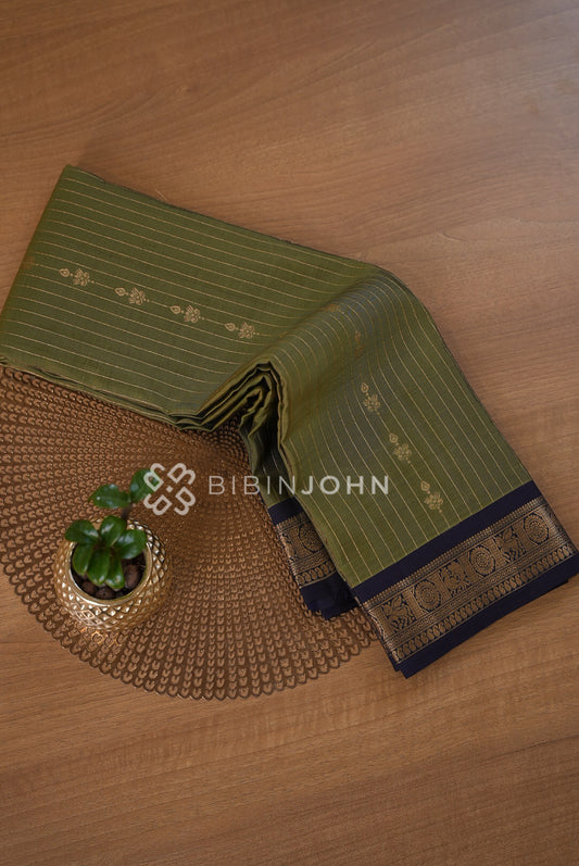 Silk Saree For Women Olive Green BJ1785