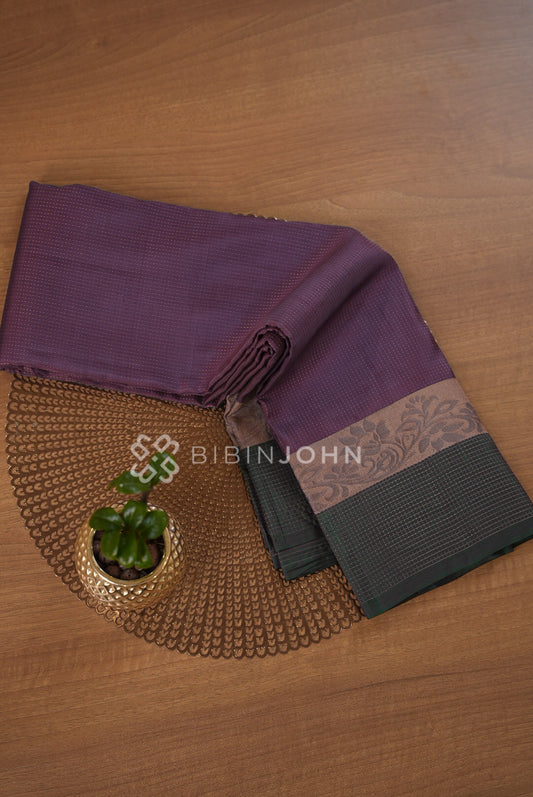 Silk Saree For Women Purple with Dark Green BJ1786