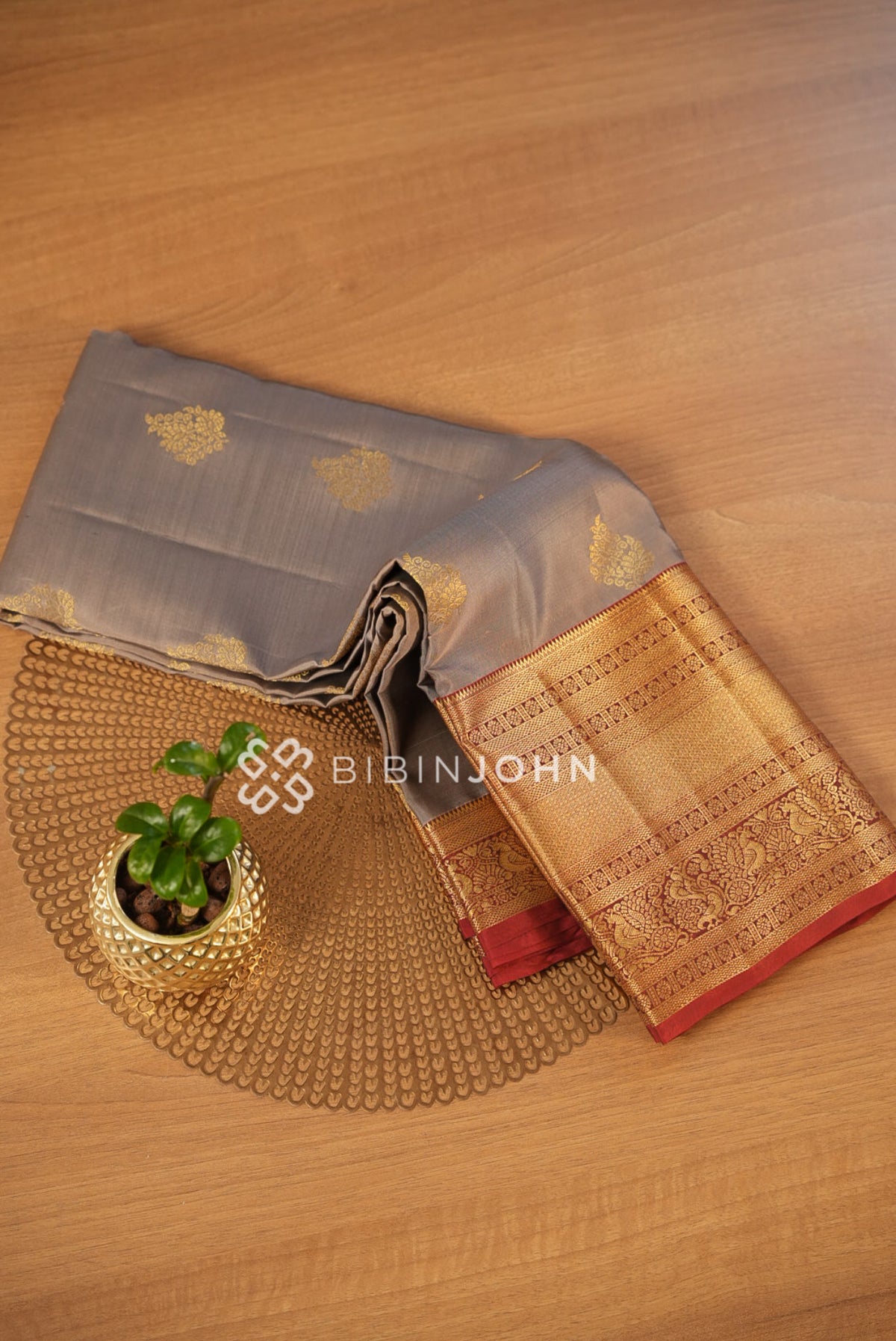 Silk Saree For Women Grey BJ1810
