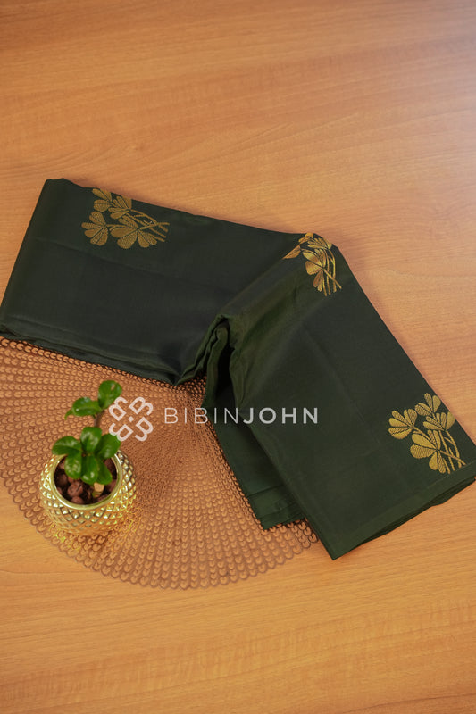 Silk Saree For Women Bottle Green BJ1811