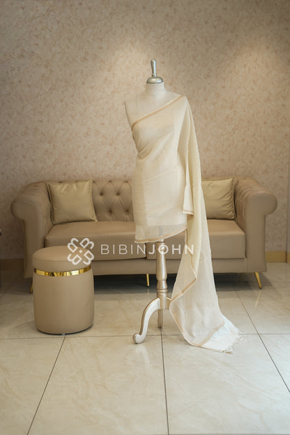 Crushed Chanderi Dupatta For Women Off-White BJ2045