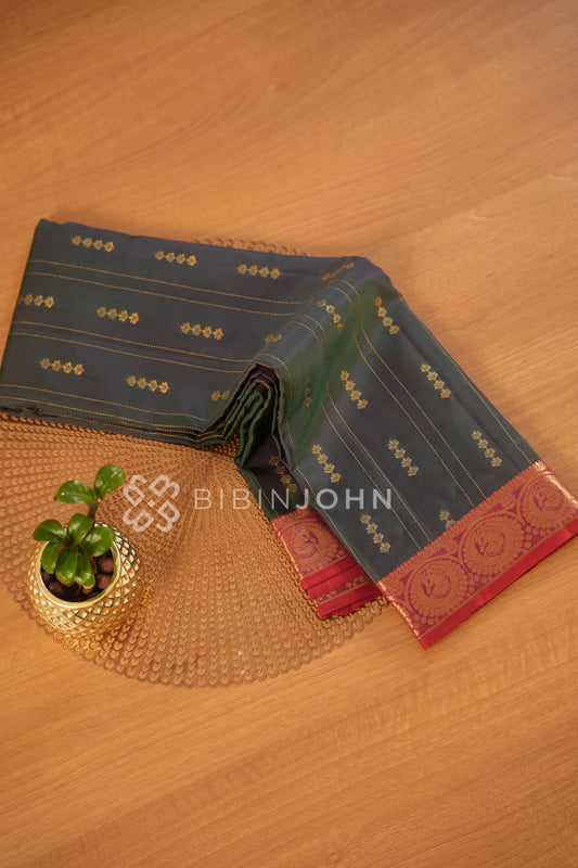 Semi Silk Saree For Women Dark Bottle Green BJ2105