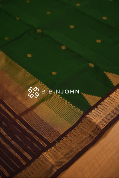 Silk Saree For Women Bottle Green BJ2319