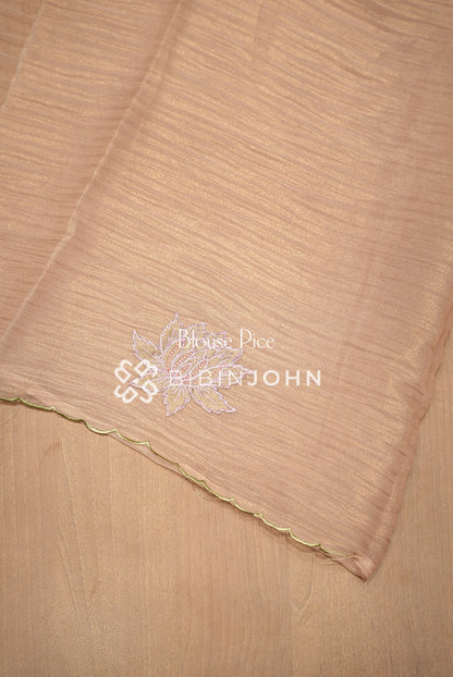 Tissue Organza Embroidery Saree Blush Peach BJ0940