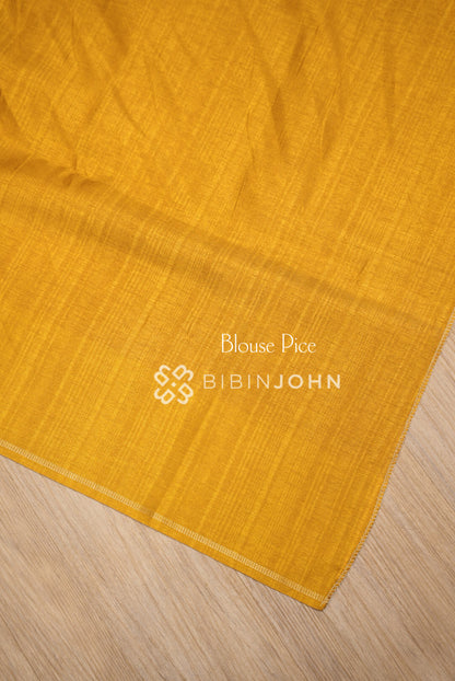 Semi Tussar Weaving Saree For Women Mustard Yellow BJ2647