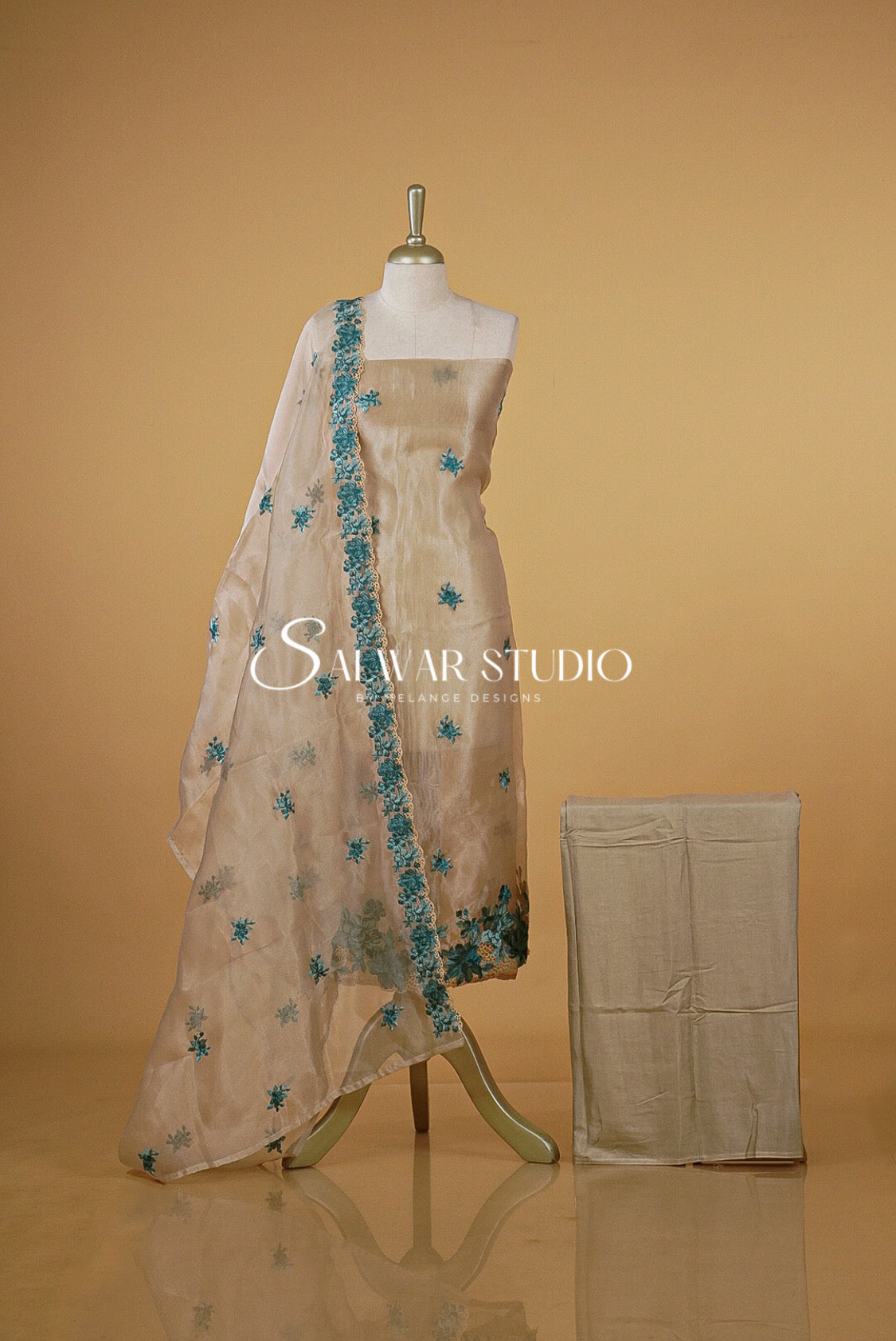 Tissue Embroidery Unstitched Salwar Suits AC0075