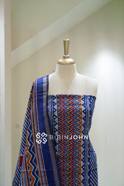Art Maheshwari Unstitched Salwar Suit Material Royal Blue BJ2169