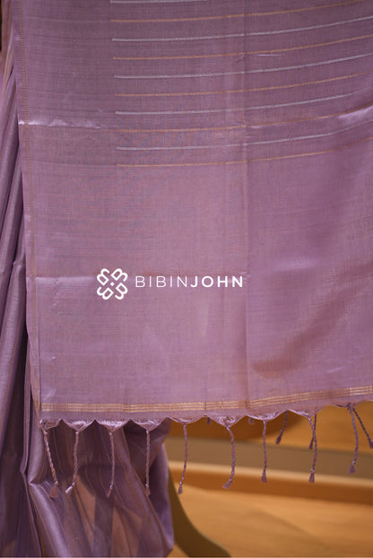 Semi Tussar Weaving Saree For Women Lavender BJ2309