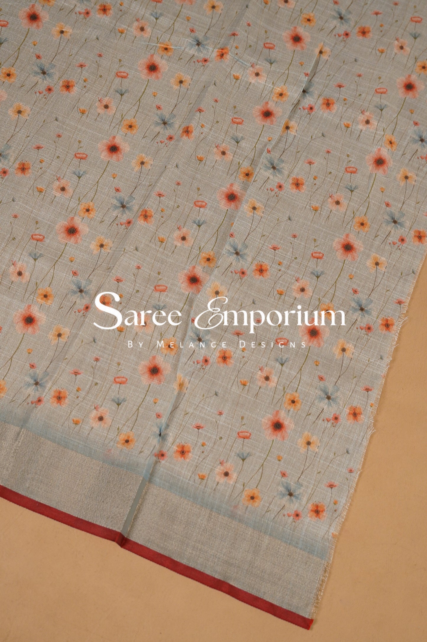 Tissue Embroidery Saree MDS0082